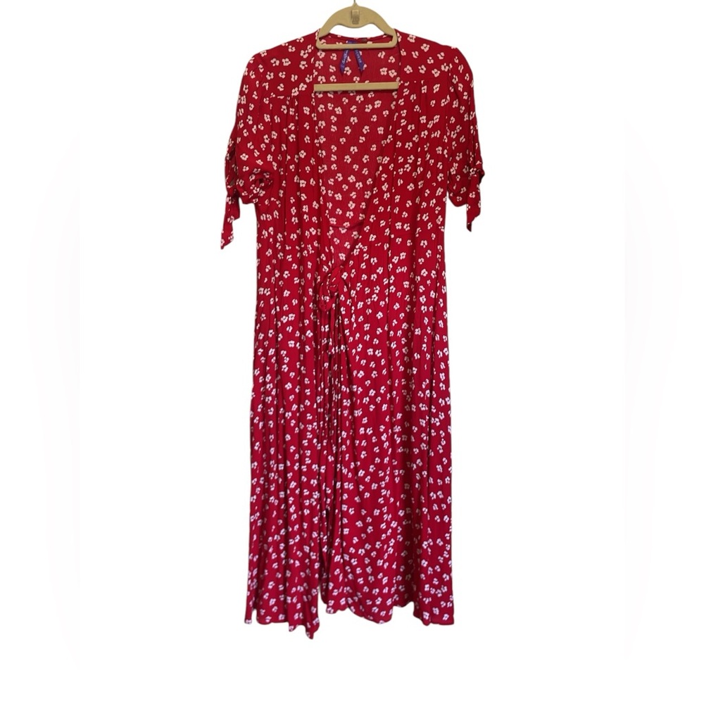 Seraphine Red Floral Wrap Dress
